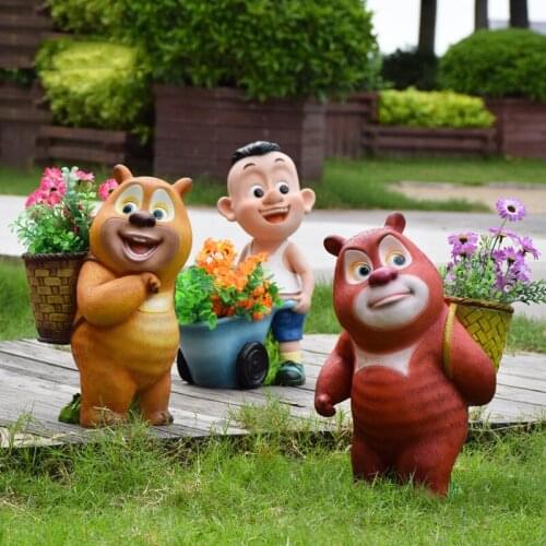 Garden Courtyard Simulation Animal Ornaments Resin Flower Pot Decoration Farmyard Landscape Furnishings Crafts Villa Figurines