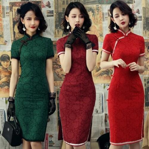 Chinese Vintage Cheongsam Dresses Beautiful Qipao Chinese Traditional Clothing For Women 3XL Plus Size