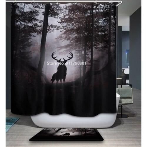 Best-selling Panda Flower Bird Design Color Print Waterproof and Mildewproof Hook Fashion Shower Curtain Bathroom Decoration