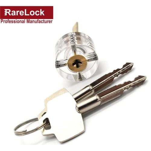 FMMS280 Hardware Transparent Cutaway Practice Lock Cross Key Locks for Door Drawer Cabinet Pick Set Training Skill Lock