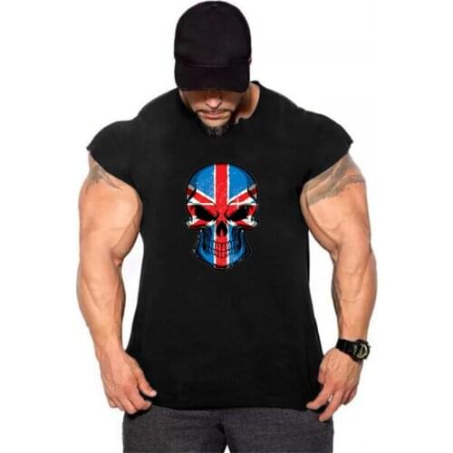 Bodybuilding mens clothes 2020 summer gyms tank top men street wear workout UK Flag Sleeveless shirt tee shirt homme
