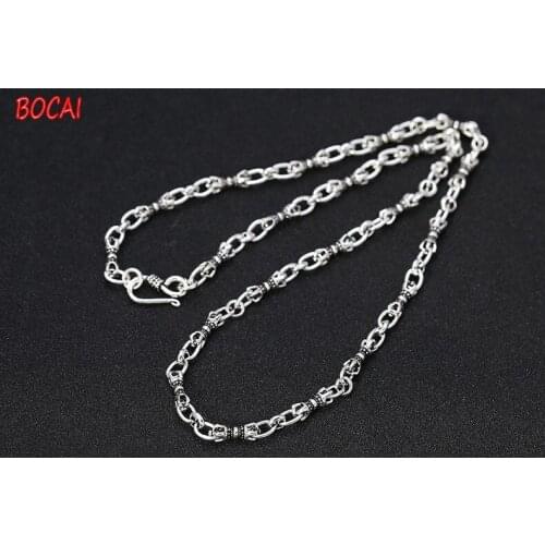 Real 925 Sterling Silver Mens and Womens Fashion Thai Silver 4.5mm Necklace