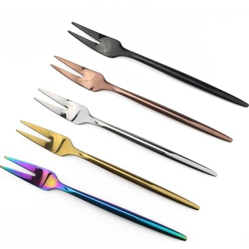 5-Piece Forks Set Luxury Gold Fruit Fork 18/10 Stainless Steel Small Cake Forks Used For in Party Snail Fork Home Hotel Party