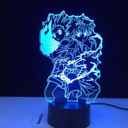 Hunter X Anime Led Night Light Killua Zoldyck Figure Nightlight Color Changing Usb Battery Table 3d Lamp Gift Dropshipping