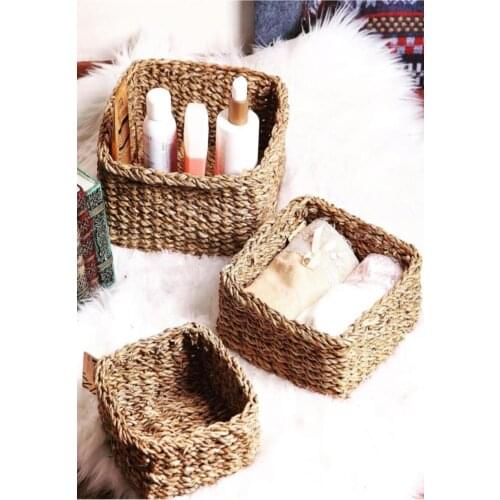 New model Wicker basket modern basket 3 Pcs Square Trimmer Basket Cl-9001