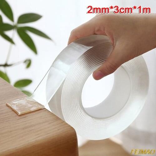 Transparent Velcro Nano Tape Washable Reusable Double-sided Adhesive Adhesive