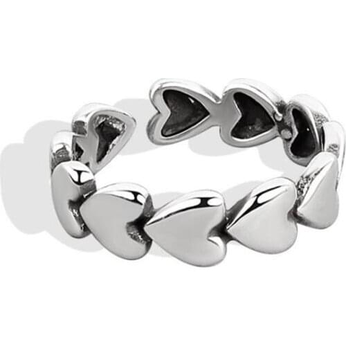 Romantic Simple Silver Color Heart-shaped Metal Open Ring Fashion Wedding Finger Ring For Women Jewelry Party Gifts Accessories