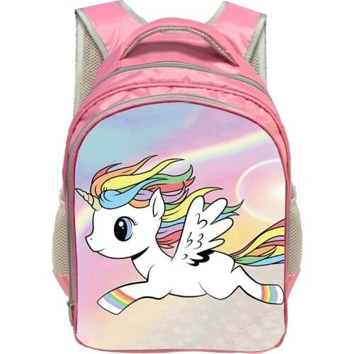 Hot 13 inch Dabbing Unicorn Backpack School Bags Cute Printed School Back pack for Girls Bookbag Children Gift Customized