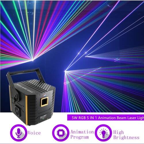 Sharelife 5W DMX 12 CH ILDA 5 In 1 RGB Animation Laser Projector Light for DJ Party Nightclub Professional Stage Lighting 507