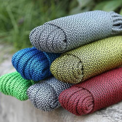 Climbing Rope Rounded Umbrella Skidproof Rope Assorted Color Well-knit Multicolor Outdoor Survival Cord for Outdoor Survival