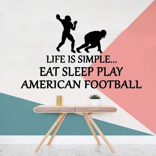Modern play american football Decal Removable Vinyl Mural Poster For Kids Room Decoration Wall Decal Home Decor