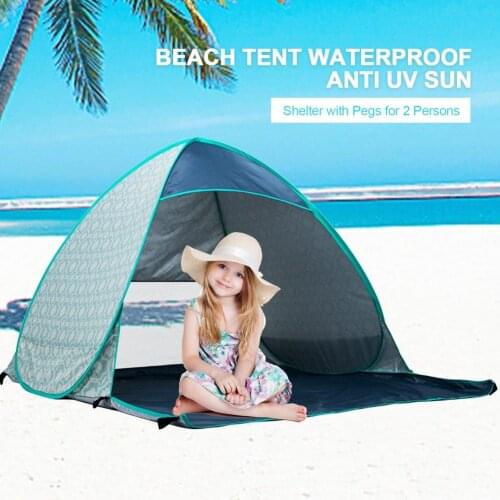 Pop-up Type Outdoor Camping Beach Tent With 6 Pegs Waterproof Anti UV Sun Shelter For 2 Persons Fishing Outdoor Accessories