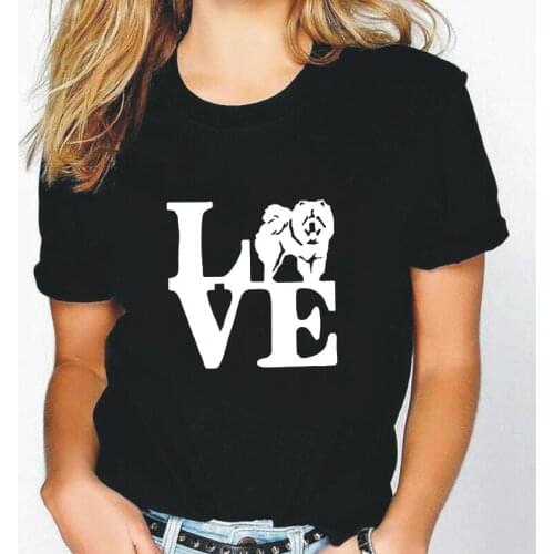 I Love Chow Chow Fashion Print Women Tshirt Dog Lover Girlfriend Graphic Shirt Tee Shirt Femme Hipster Casual T Shirt Women Tops