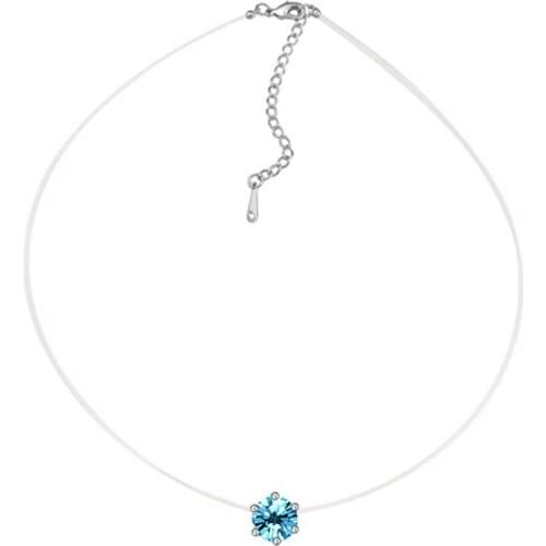 No Allergic Transparent Chain Charms Necklace Austrian Crystal Pendants Necklaces For Women 2018 Jewelry Fashion Birthday Gifts