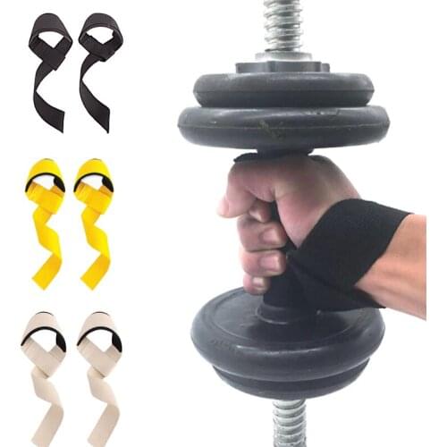 1pair Dumbbell Wristband Lifting Straps Gym Fitness Crossfit Barbells Power Body Building Gloves for Women Men