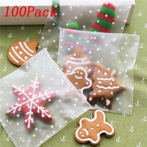 100pcs Candy Cookies Bags Self Adhesive Cookie Candy Packaging Bags Birthday Party wedding Cellophane Package Gift Bags