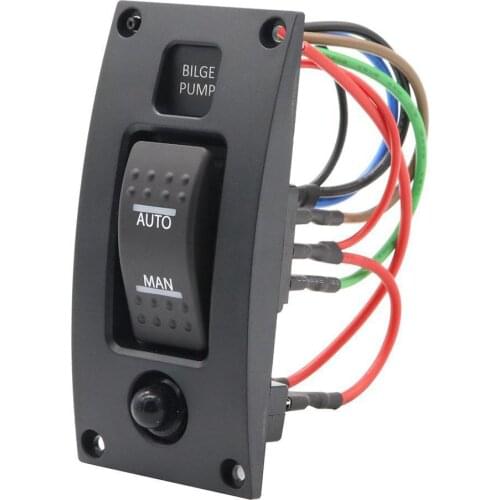 12-24V Bilge Pump Switch Alarm Waterproof Ship Deck Cleaning Control Panel for Boat Bilge Pumps on/off/on