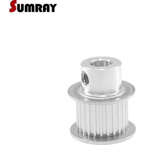 SUMRAY MXL 24T Timing Pulley 5/6/6.35/7/8/10mm Inner Bore Gear Belt Pulley 11mm Belt Width Aluminium Motor Pulley 2PCS