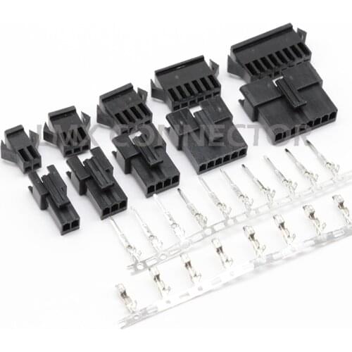 20 Set SM 2.54 Connector 2P 3P 4P 5P 6P JST Pitch 2.54 mm Male+Female+Terminals