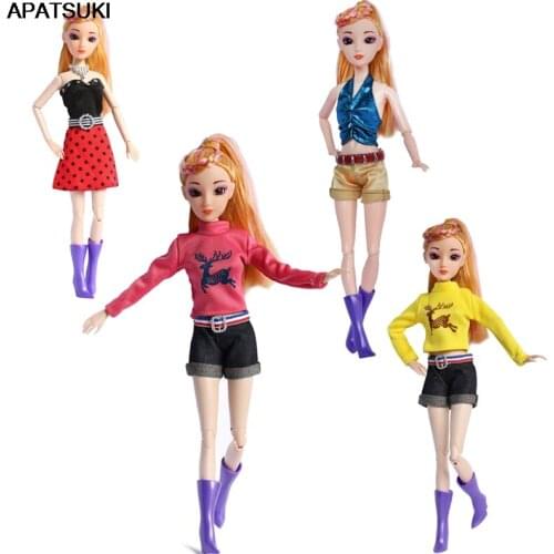 4pcs/lot Mix Style Outfits for Barbie Doll Clothes for 1:6 BJD Dolls Dollhouse Accessories Kid Toy Best Gifts for Girls