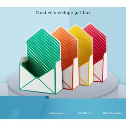 5Piece Creative Envelope Fold Flower Storage Box Stripped Flower Packaging Paperboard Packaging Wrapping Cases Gift Bags Decor
