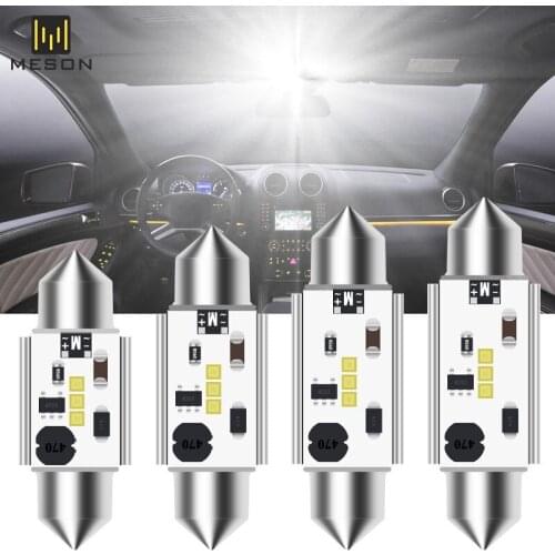 4PC CANBUS C5W Festoon 12V-24V Car LED New CSP Blub 31mm 36mm 39mm 41mm Car Interior Dome Lamp License Plate Reading Light White