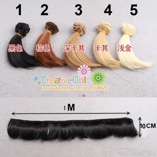 Free shipping 10cm BJD/SD Doll hair/ DIY doll straight hair/wigs black khaki light brown golden color hair for BJD SD OB doll