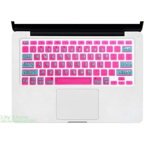 Big Font Green in Rose Keyboard Cover Silicone Skin for MacBook Air 13.3 for MacBook Pro 13 15 with or w/out Retina