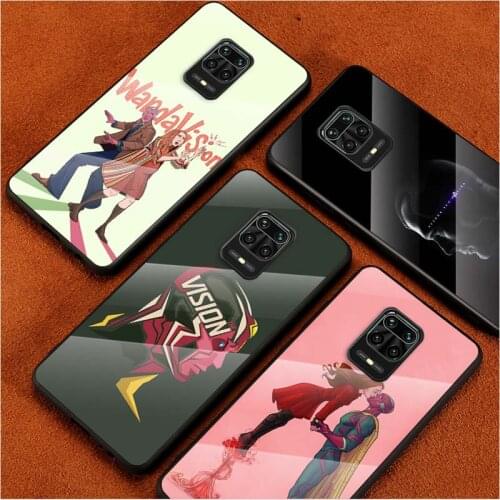 Tempered Glass Cover Cool Marvel Vision Art For Xiaomi Redmi Note 10 10S 9T 9S 9 8T 8 7 Pro Max Shockproof Shell Phone Case