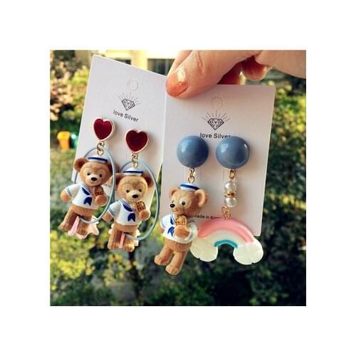 Disney Duffy StellaLou 88231 Fashion Anime Action Figures Cartoon Products Accessories Stud Earrings Unisex Birthday Gifts