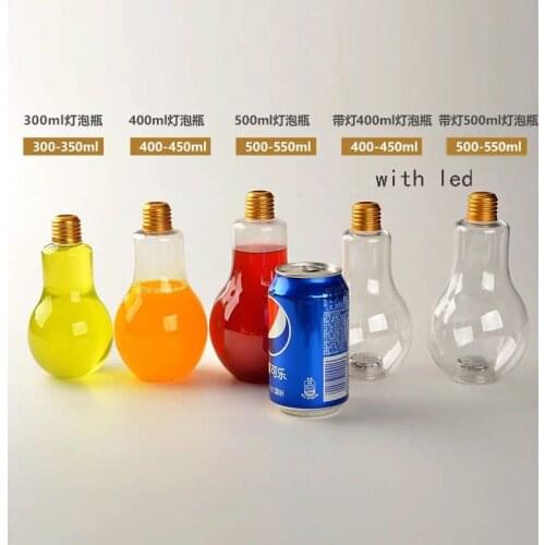 PET water bottles burst milk cola beverage space singular 300ml wedding festival Straw water bottle bulb with light