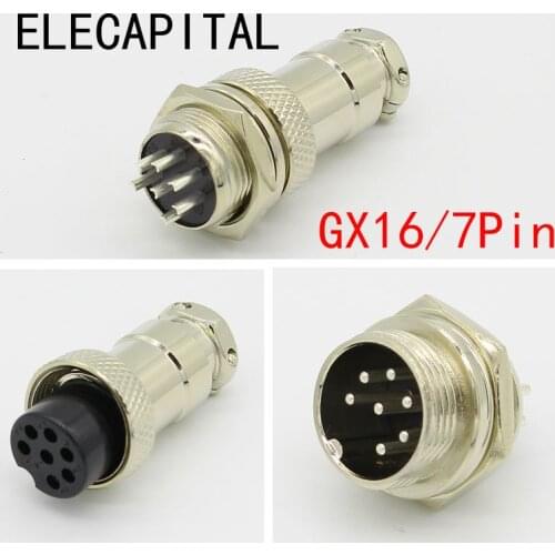 1set GX16 7 Pin Male & Female Diameter 16mm Wire Panel Connector L73 GX16 Circular Connector Aviation Socket Plug Free Shipping