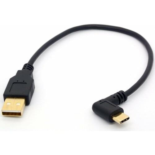 90 Degree Left/Right Gold Plated USB Type C Cable Right Angle USB C Male to USB A Male Extension Cord