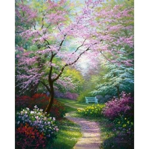 Painting By Numbers Diy Framed Paints for adults forest Road landscape pictures by numbers on canvas art wall HandPainted