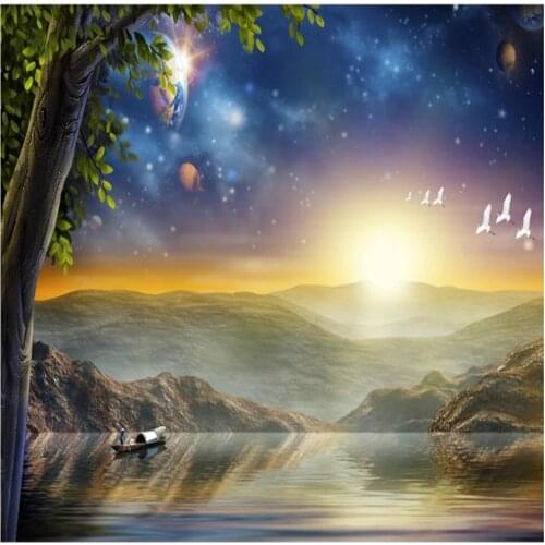 Beautiful starry sky wallpapers living room TV background wall beautiful scenery wallpapers