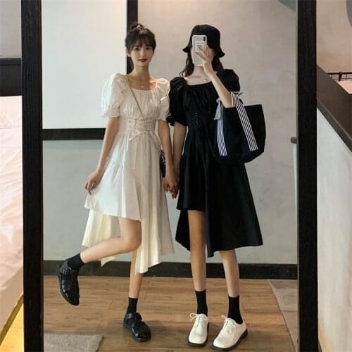 Summer Dress Waist Irregular Sweet and Spicy Girlfriend French Bellflower First Love Skirt Thin Section