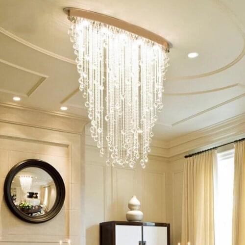 Manggic New Modern Chandelier Dining Oval Design Living Room Crystal Light Recessed Mount LED Luxury Crystal Chandelier