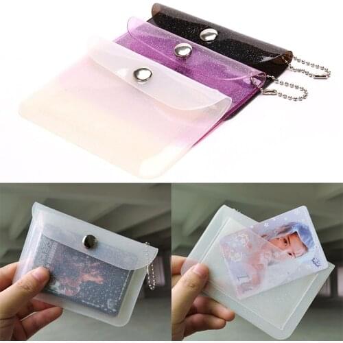 Fashion Transparent Waterproof Pvc Women Card Case Business Card Holder Men Credit Card Bag Id Card Mini Wallet Girls Coin Purse
