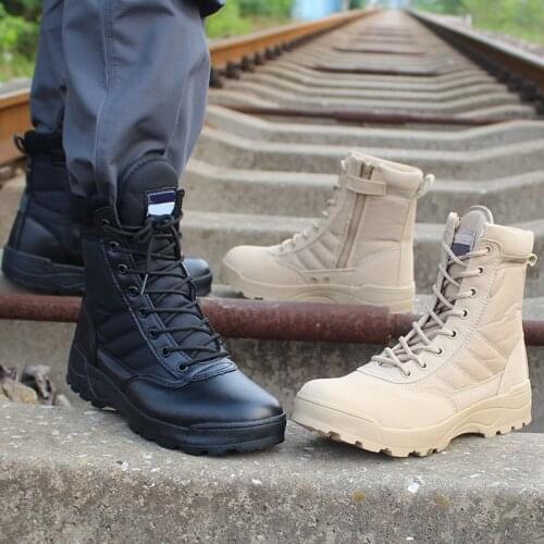 New High Quality Mens Lightweight Tactical Military Boots Combat Shoes Desert Waterproof Boots Airsoft Hunting Accessories Gear