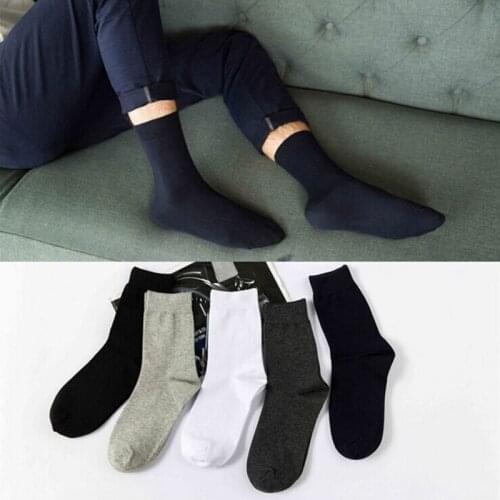 Solid Color Socks Cotton Men Fashion In Tube Socks Winter Male Casual Business Breathable Socks Male Sock Slippers Meias