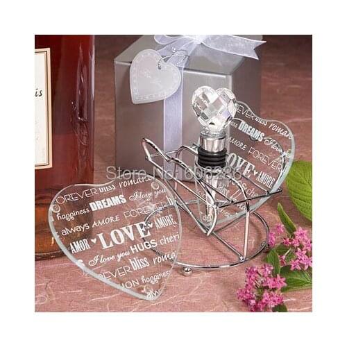 Wholesale 100pcs(50pairs)/LO Wedding Return Gifts Souvenirs heart Love letters Cup Mat Glass Coaster