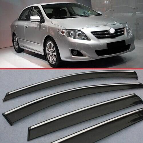 Plastic Exterior Visor Vent Shades Window Sun Rain Guard Deflector For Toyota Corolla 2008-2013