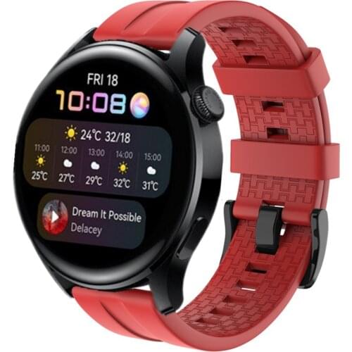 Silicone Bands For Huawei Watch 3 46mm Pro 48mm GT Sport Bracelet For Honor Watch GS Pro Dream Magic 2 Black Buckle Wrist Strap