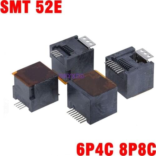 5PCS RJ45 Network Female Socket Network Port LAN Connector Vertical SMT-52E-8P8C Temperature Resistance