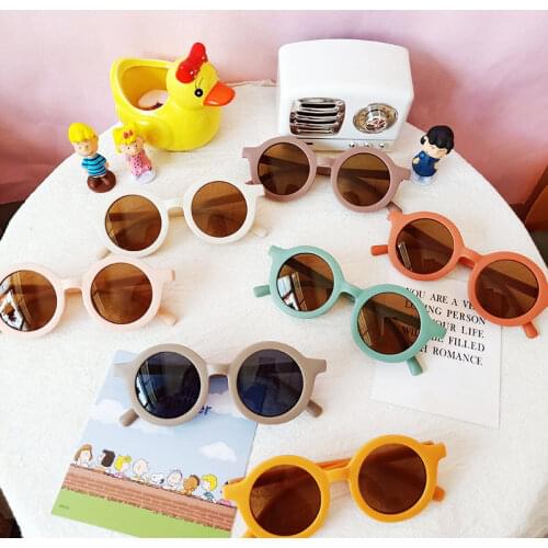 Seemfly 2021 New Small Round Kids Sunglasses Retro Cute Street Sun glasses For Baby Boys Girls UV400 Shade Travel Party Eyewear
