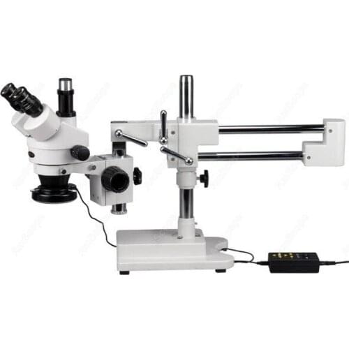 Trinocular Stereo Microscope--AmScope Supplies 7X-180X Trinocular Stereo Microscope with 4-Zone 144-LED Ring Light