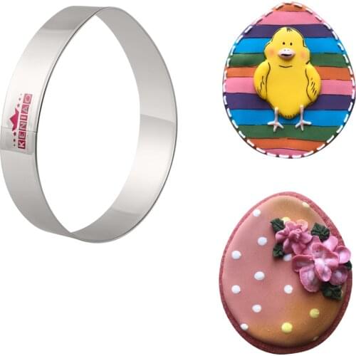 KENIAO Egg Cookie Cutter For Easter Party - 8 x 10 cm - Biscuit / Fondant / Pastry / Sandwich Cutter - Stainless Steel