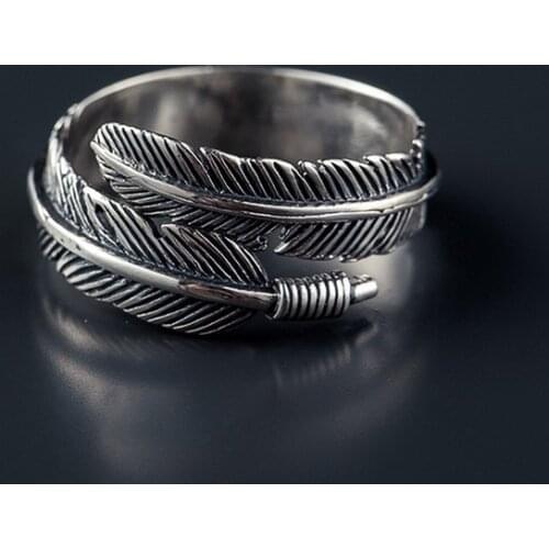DreamySky Real Silver Color feather rings for women wedding ring anillos mujer de plata Silver Color jewelry
