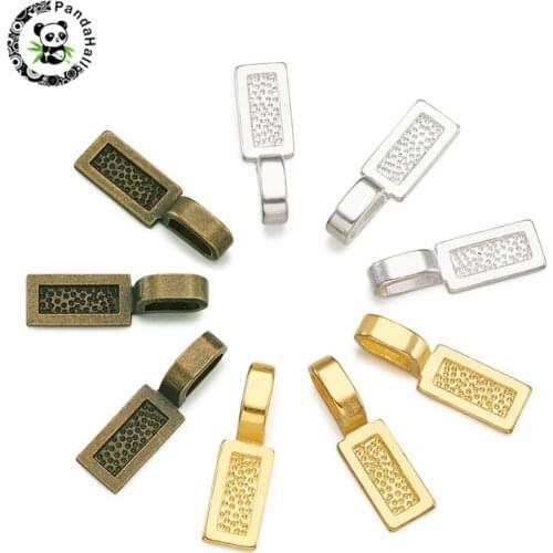 Pandahall 1 Set Tibetan Style Alloy Glue-on Flat Pad Bails for Jewelry Findings DIY Necklace Making Mixed Color 2 Sizes