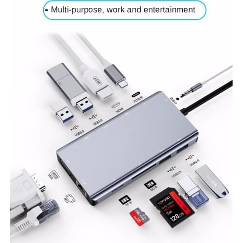 11 in 1 Macbook Hub Type-C Hub to HDMI Gigabit Network usb-c docking station with VGA hub
